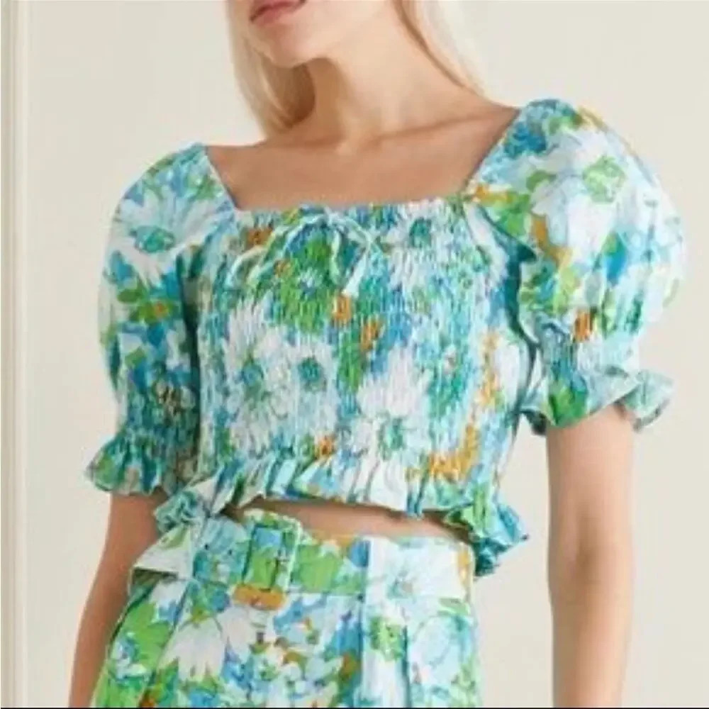 NWT FAITHFUL THE BRAND Lenora Top Gardone Floral Print XS